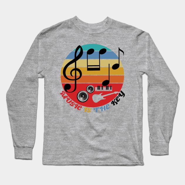 Music Is The Key Long Sleeve T-Shirt by CandD